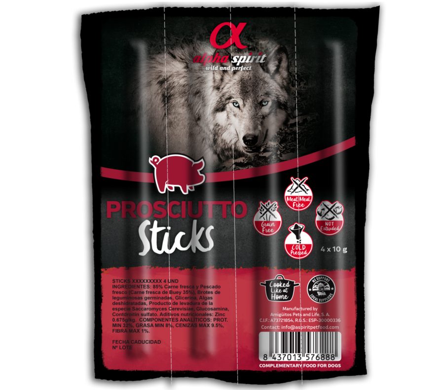 Alpha spirit Bâtonnets de prosciutto (4 bâtonnets x10g)