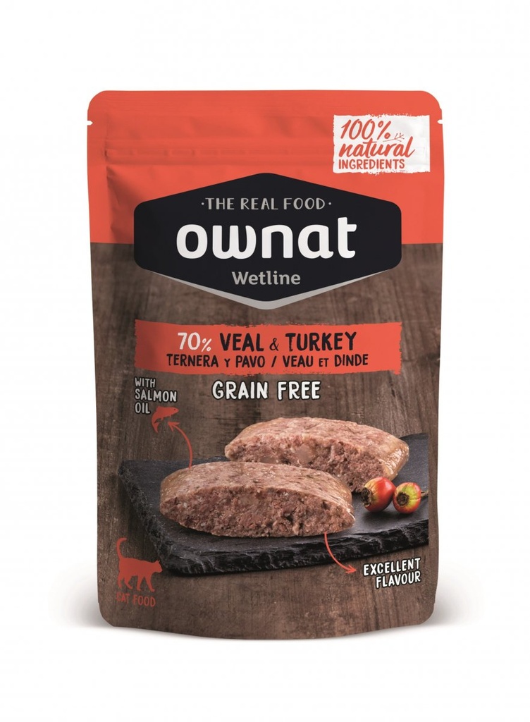 Ownat chat gf Wetline veau & dinde 85g