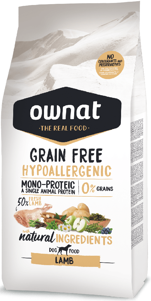 Ownat chien gf Care hypoallergénique agneau