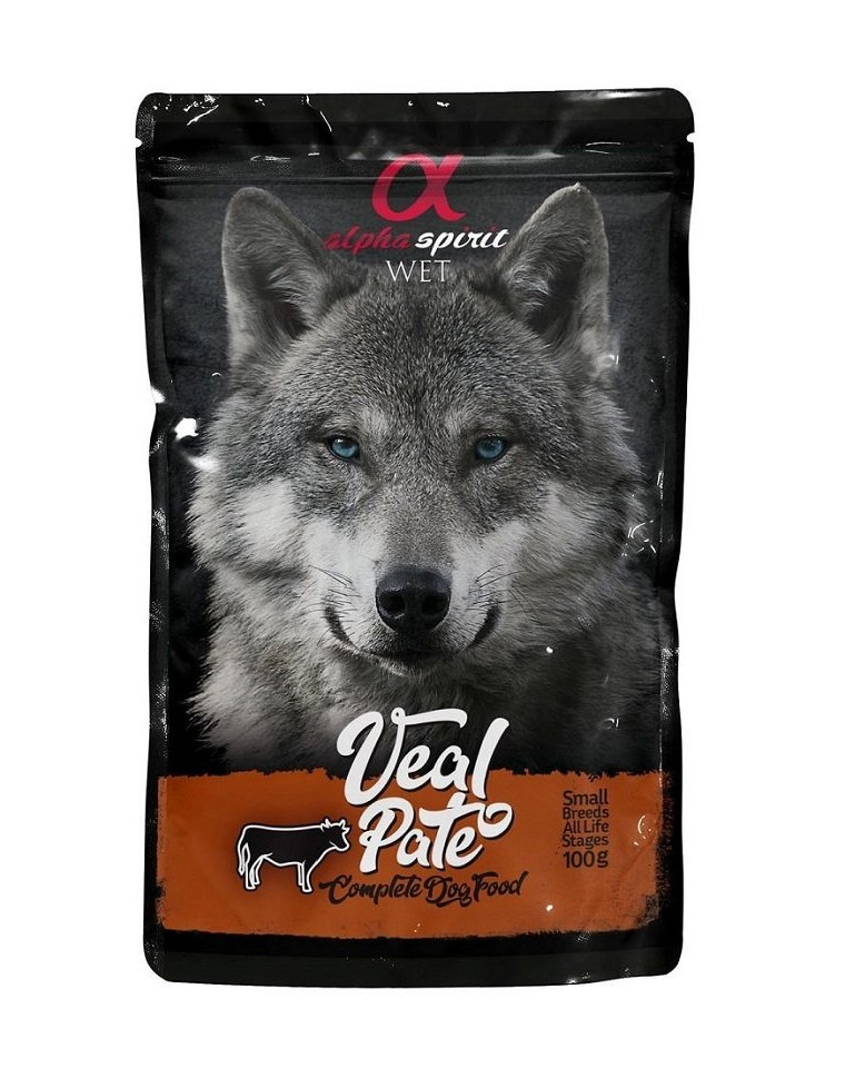 Alpha spirit Sachet pâté de veau chien 100g