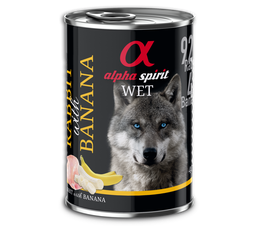 [ALPHD040005212] Alpha spirit Boîte Lapin avec banane chien 400g