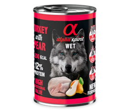 [ALPHD040005712] Alpha spirit Boîte Dinde à la poire chien 400g