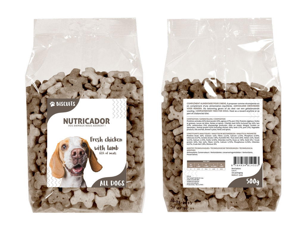 NUTRICADOR Snack chien Biscuits Poulet & Agneau