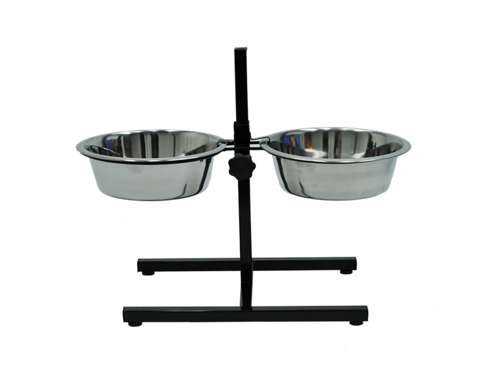 VADIGRAN Bar à chien avec 2 mangeoires inox