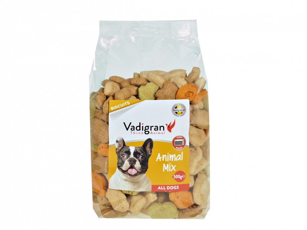VADIGRAN Snack chien Biscuits Animal Mix 500g