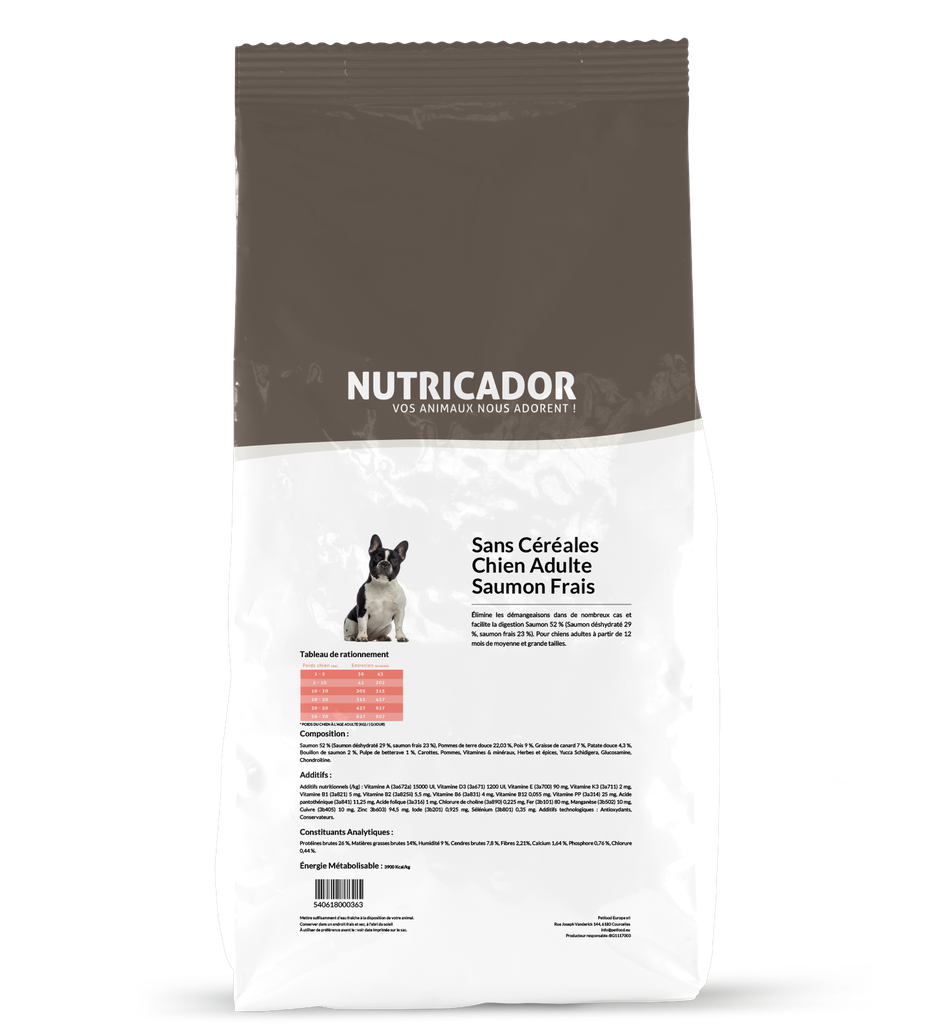 Nutricador Sans Céréales Chien Adulte Saumon Frais