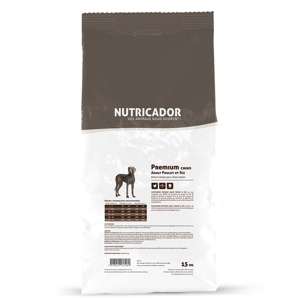 Nutricador Sans Gluten Chien Adulte Poulet Riz