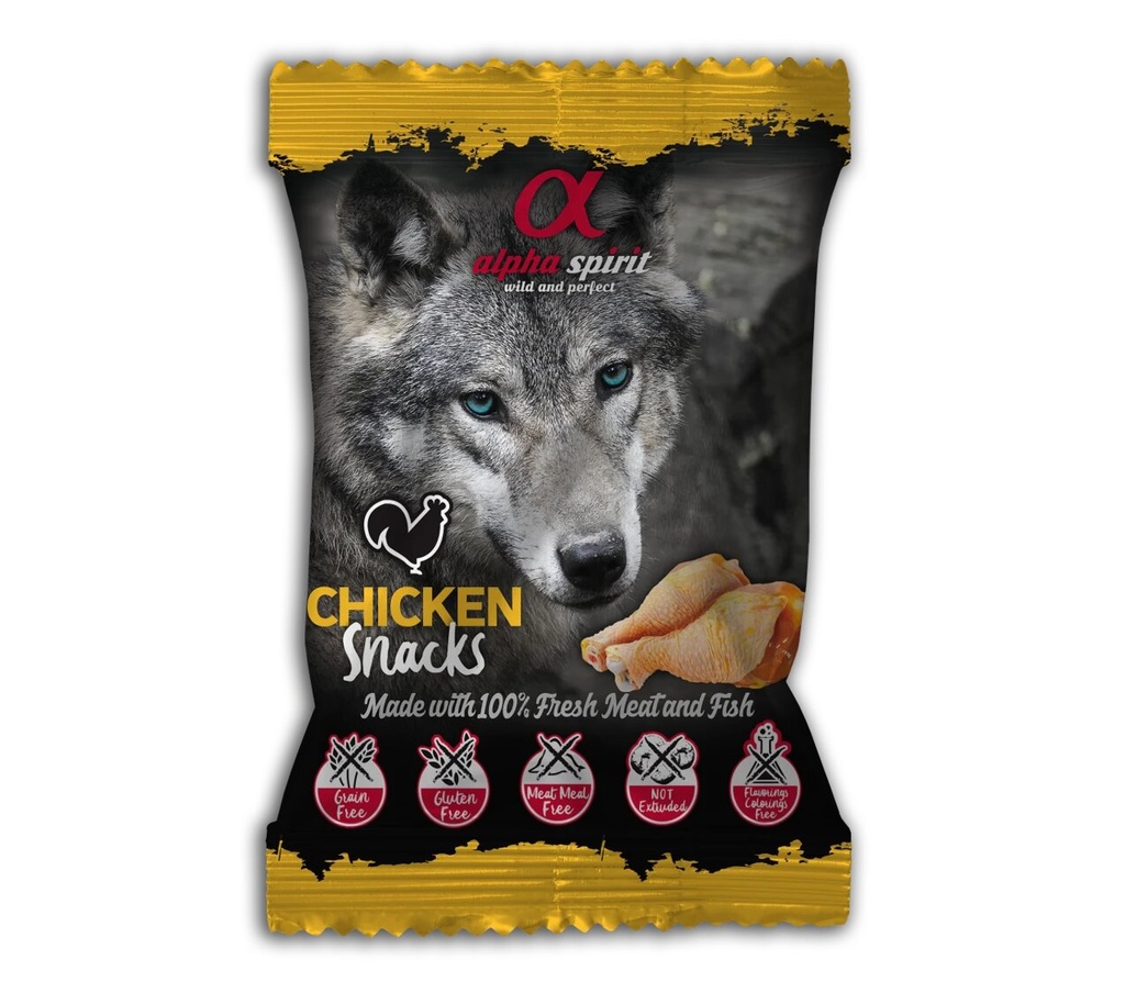 Alpha spirit Snacks au poulet pour chien 50g