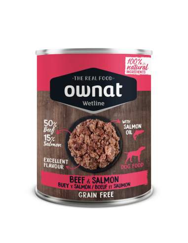 Ownat Chien Gf Wetline Bœuf Avec Saumon 395G