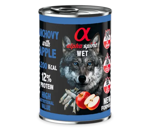 Alpha Spirit Boîte Anchois Aux Pommes Chien 400G