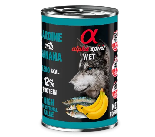 Alpha Spirit Boîte Sardine À La Banane Chien 400G