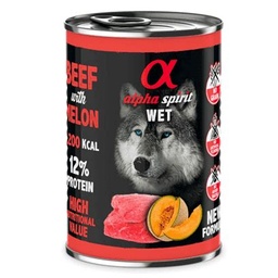 [ALPHD040005012] Alpha Spirit Boîte Boeuf & Melon Pour Chien 400G